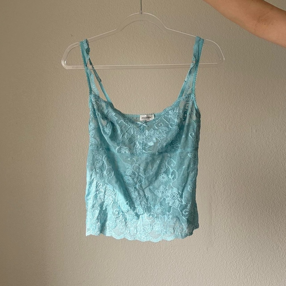 Blue Lace Camisole Top